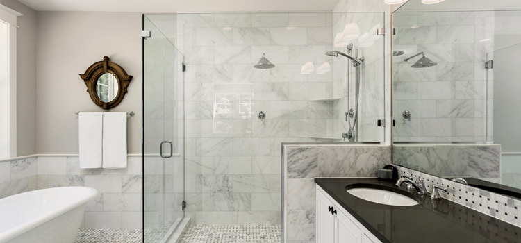 bathroom shower door installation in Woodside