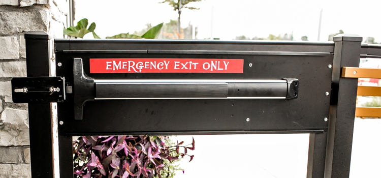 emergency push bar installation in Woodside